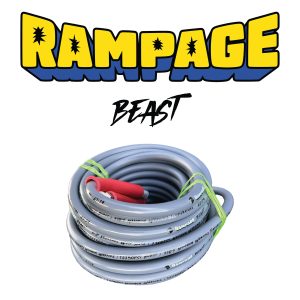 RAMP206-100: RAMPAGE BEAST 100ft Smooth Gray 3/8″ Double Wire 7300 PSI High Pressure Hose