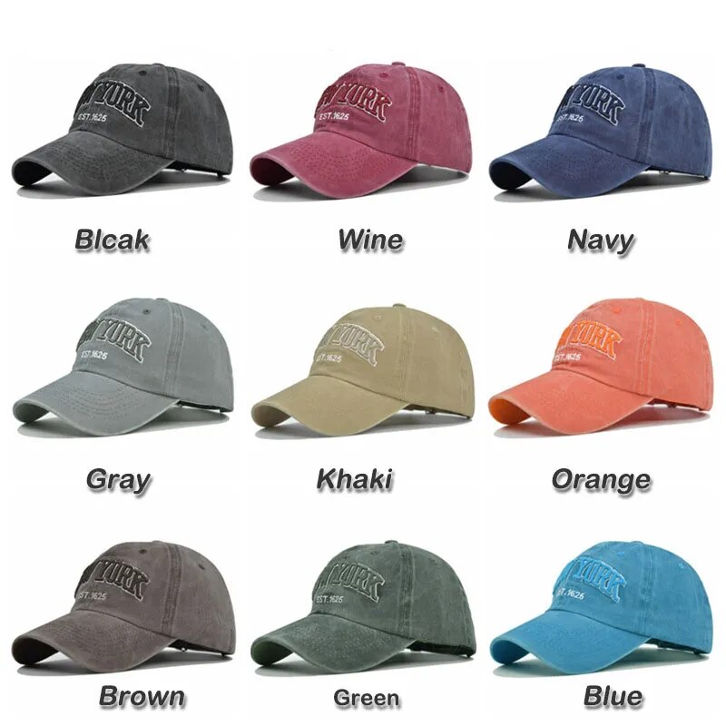 Men-Women-NEW-YORK-Letter-Peaked-Hat-Four-Seasons-Vintage-Visor-Baseball-Cap-Breathable-Adjustable-Snapback-3